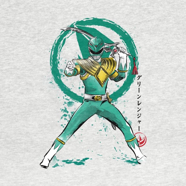 Green Ranger sumi e by DrMonekers